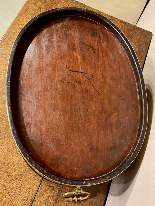 GEO III OVAL MAHOGANY BRASS BOUND PLANTER - ADDITIONAL PHOTO 2