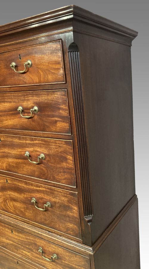 GEORGIAN MAHOGANY CHEST ON CHEST - ADDITIONAL PHOTO 3