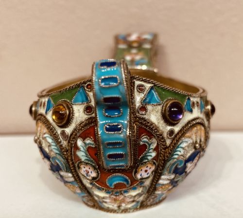 RUSSIAN SILVER GILT AND ENAMEL KOVSCH - ADDITIONAL PHOTO 1