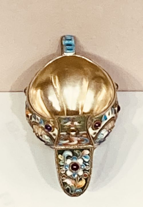 RUSSIAN SILVER GILT AND ENAMEL KOVSCH - ADDITIONAL PHOTO 3
