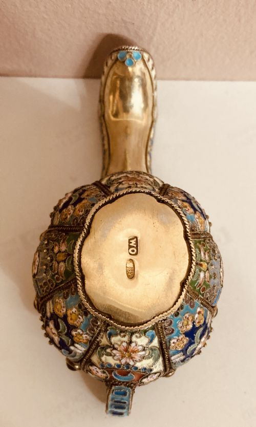 RUSSIAN SILVER GILT AND ENAMEL KOVSCH - ADDITIONAL PHOTO 9