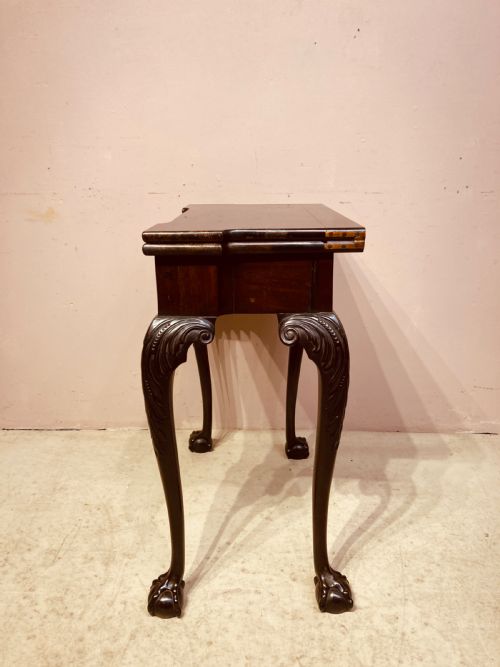ANTIQUE IRISH MAHOGANY TEA TABLE - ADDITIONAL PHOTO 1