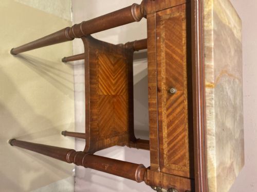 ANTIQUE SATINWOOD AND PARQUETRY LAMP TABLE - ADDITIONAL PHOTO 1
