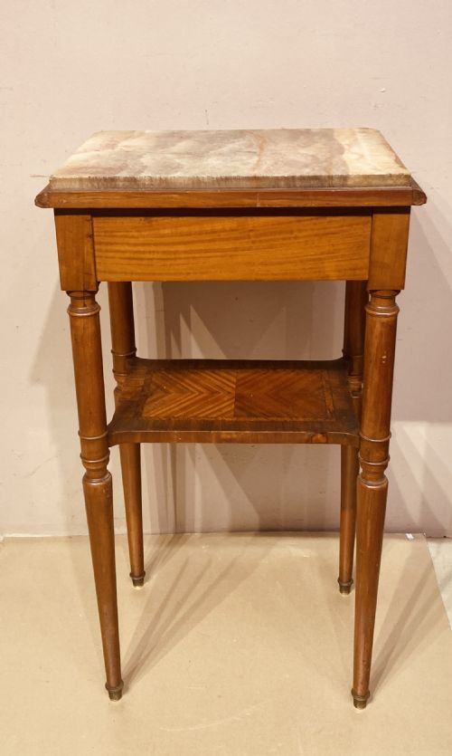 ANTIQUE SATINWOOD AND PARQUETRY LAMP TABLE - ADDITIONAL PHOTO 3