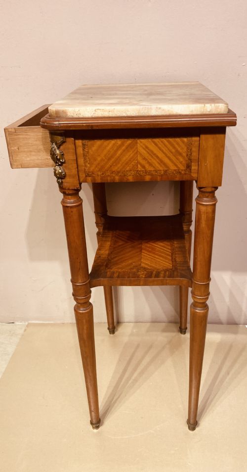 ANTIQUE SATINWOOD AND PARQUETRY LAMP TABLE - ADDITIONAL PHOTO 5