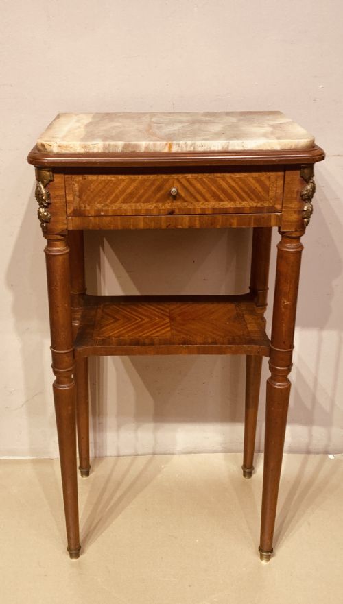 ANTIQUE SATINWOOD AND PARQUETRY LAMP TABLE - ADDITIONAL PHOTO 6