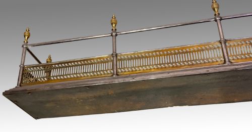 ANTIQUE STEEL AND BRASS FENDER - ADDITIONAL PHOTO 2
