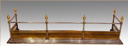 ANTIQUE STEEL AND BRASS FENDER - ADDITIONAL PHOTO 8