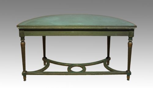 ANTIQUE PAINTED AND PARCEL GILT DEMILUNE CONSOLE TABLE - ADDITIONAL PHOTO 2