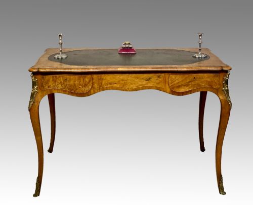VICTORIAN BURR WALNUT WRITING TABLE - ADDITIONAL PHOTO 8