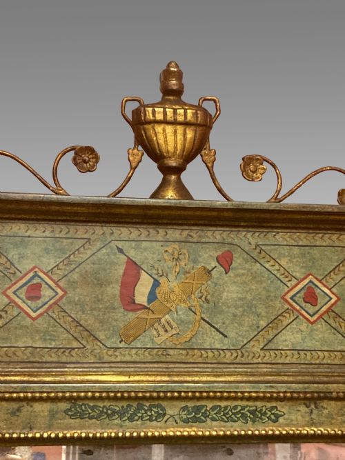 FRENCH PAINTED AND GILDED PIER MIRROR - ADDITIONAL PHOTO 1