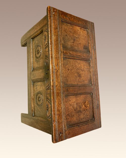 SMALL CHARLES I OAK COFFER - ADDITIONAL PHOTO 1