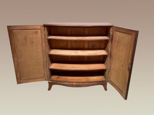GEORGIAN MAHOGANY BOW FRONTED LINEN CUPBOARD - ADDITIONAL PHOTO 2