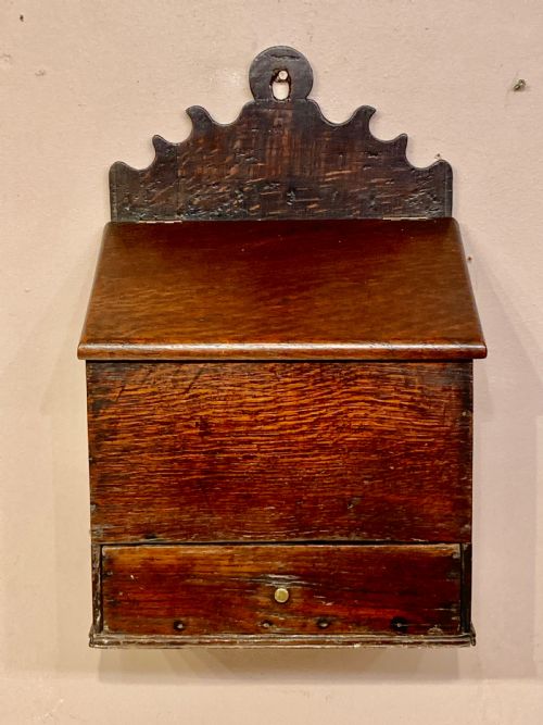 welsh oak hanging candle box - CATEGORY: ANTIQUE BOXES - DATED GEORGIAN