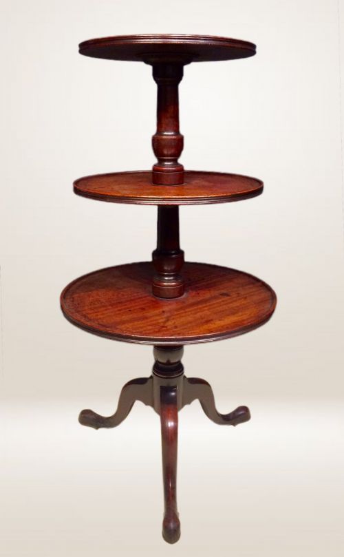 GEORGIAN MAHOGANY CIRCULAR DUMB WAITER - ADDITIONAL PHOTO 1