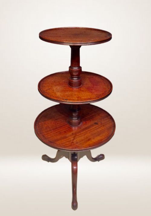 GEORGIAN MAHOGANY CIRCULAR DUMB WAITER - ADDITIONAL PHOTO 5