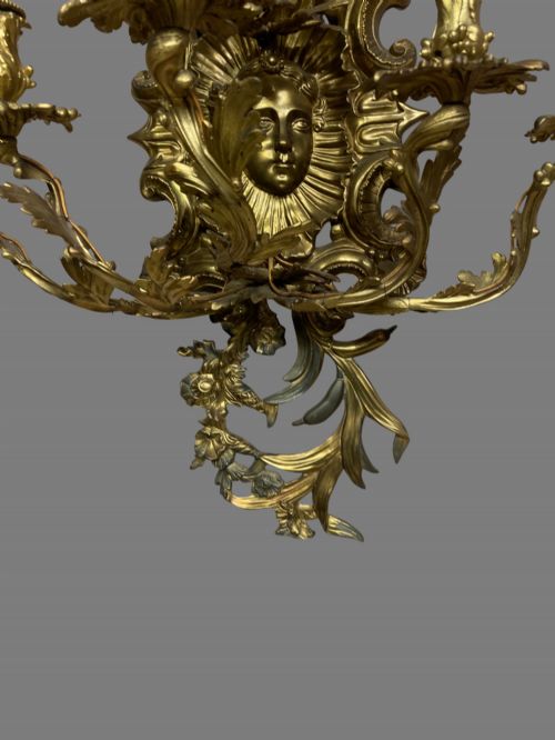 LARGE 7 BRANCH GILDED WALL LIGHT - ADDITIONAL PHOTO 2