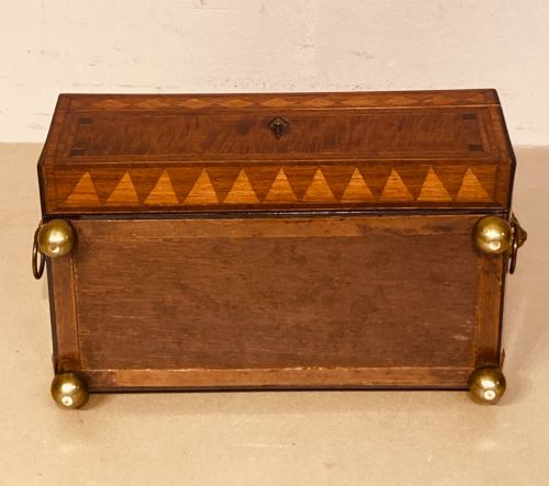 REGENCY INLAID MAHOGANY TEA CADDY - ADDITIONAL PHOTO 7