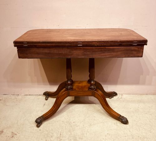 REGENCY MAHOGANY PEDESTAL CARD TABLE - ADDITIONAL PHOTO 6