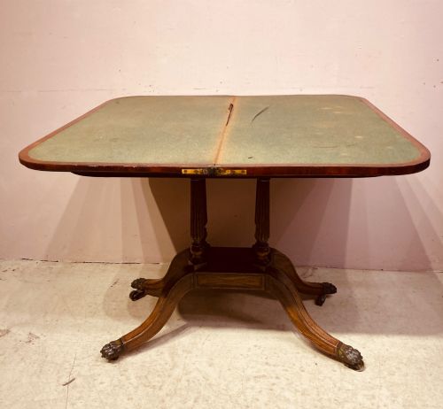 REGENCY MAHOGANY PEDESTAL CARD TABLE - ADDITIONAL PHOTO 7
