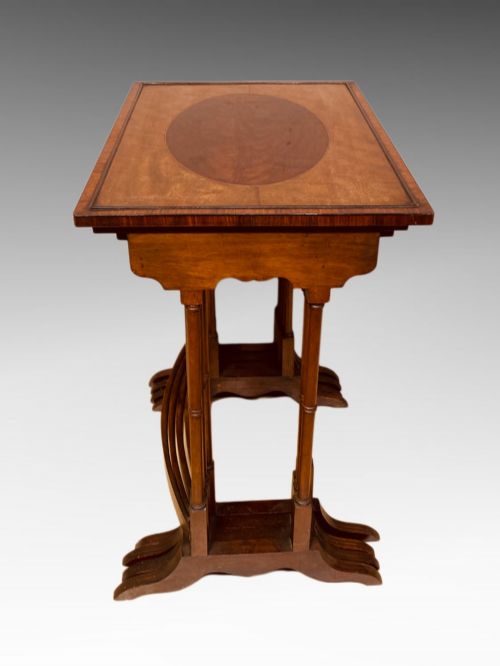 NEST OF FOUR INLAID MAHOGANY TABLES - ADDITIONAL PHOTO 4