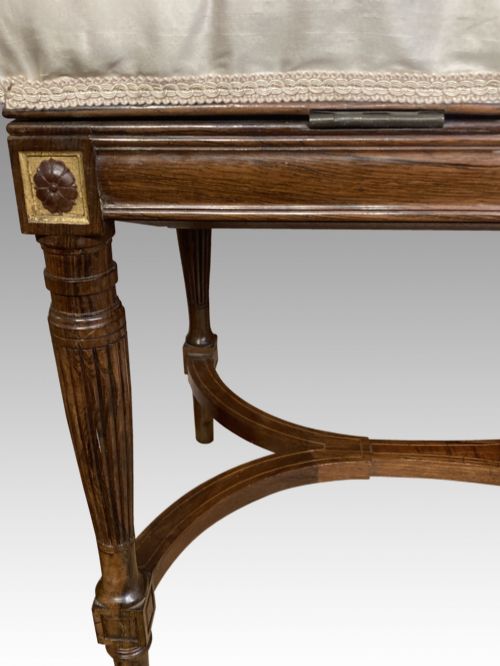 19TH CENTURY ROSEWOOD MUSIC STOOL BY CHARLES NOSOTTI - ADDITIONAL PHOTO 1
