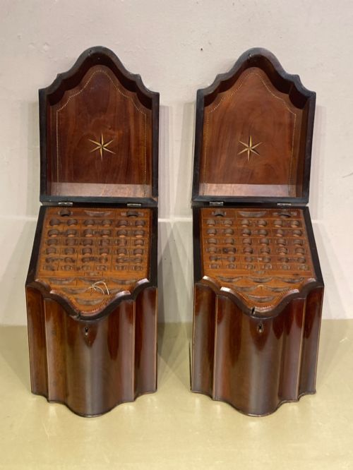PAIR OF GEORGIAN MAHOGANY KNIFE BOXES - ADDITIONAL PHOTO 7
