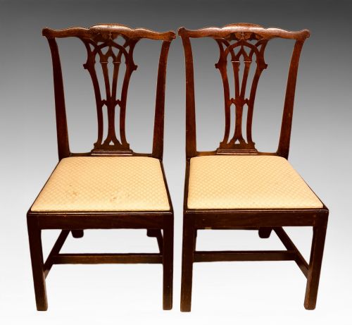 Pair of Georgian Mahogany Side Chairs.