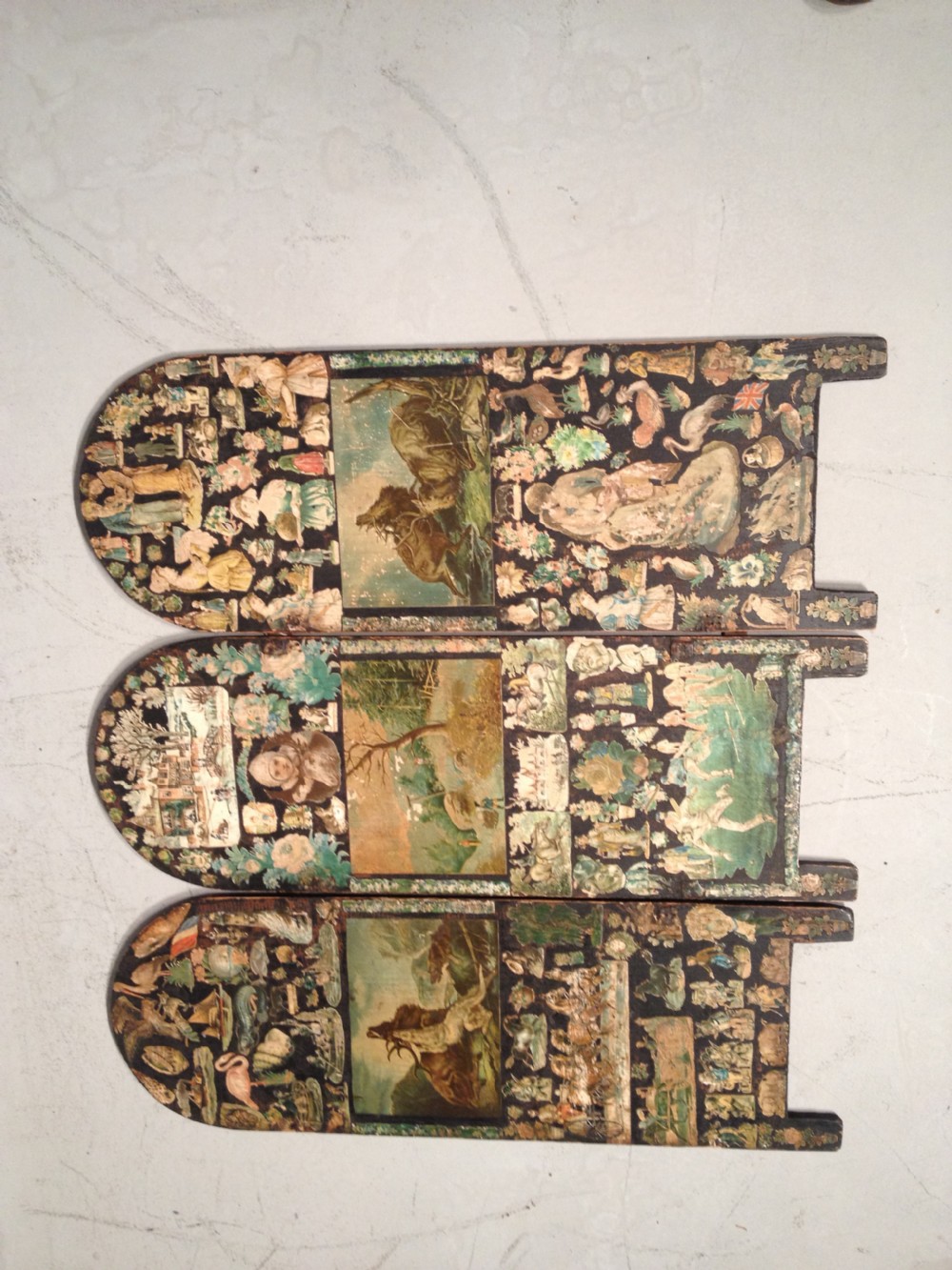 Victorian decoupage screen. View II