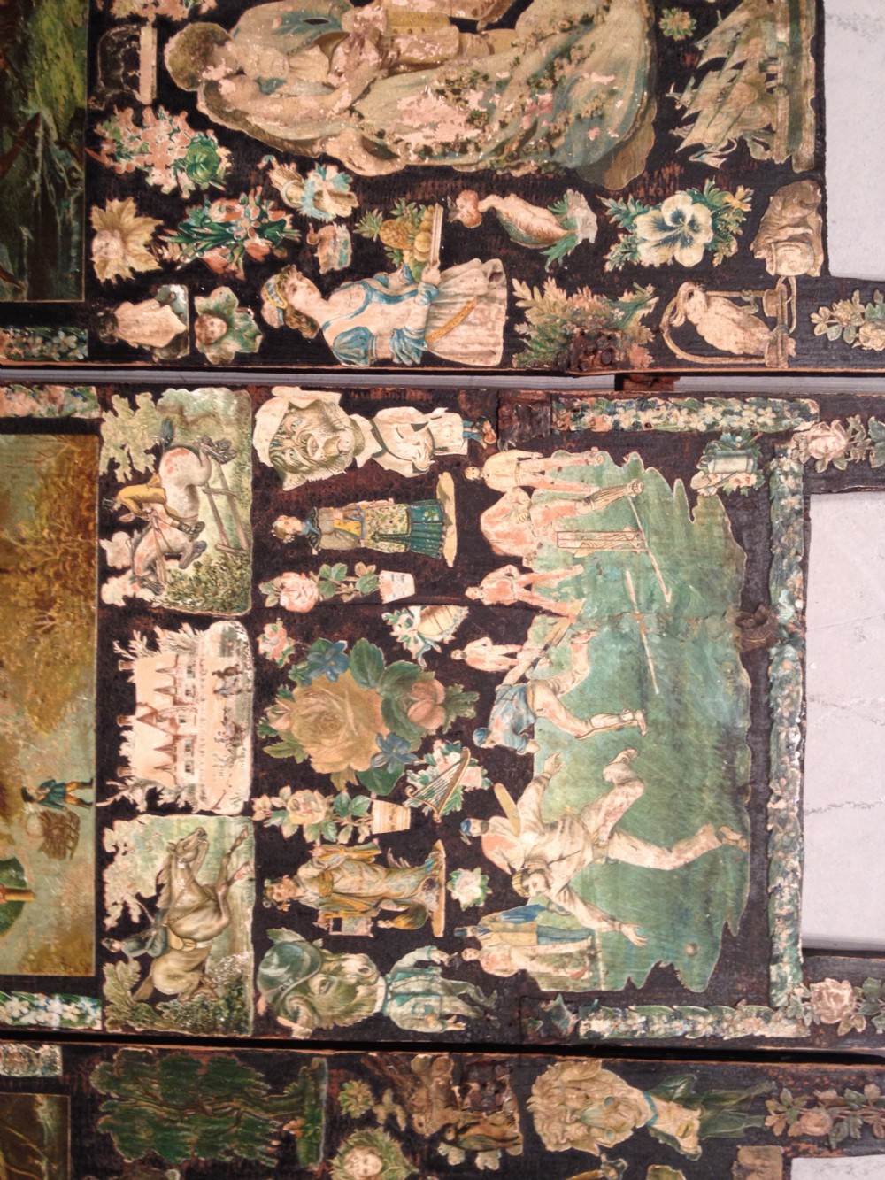 Victorian decoupage screen. View V
