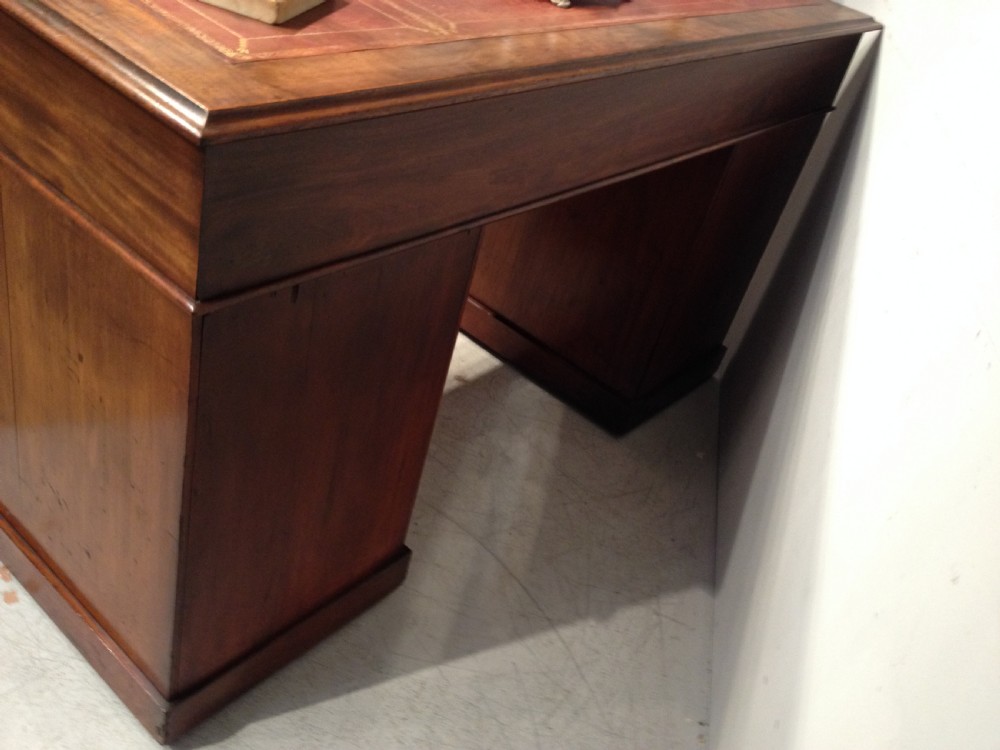 Early Victorian mahogany pedestal desk. View III