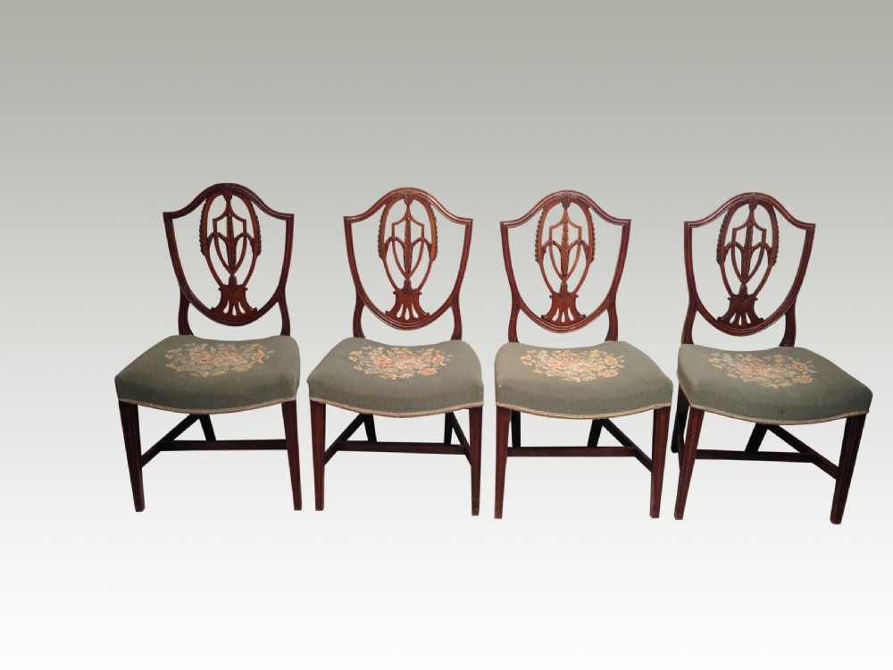 Set of four Hepplewhite mahogany chairs.