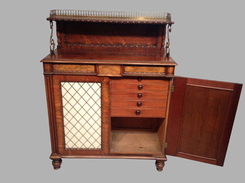 Regency rosewood chiffonier. View IV