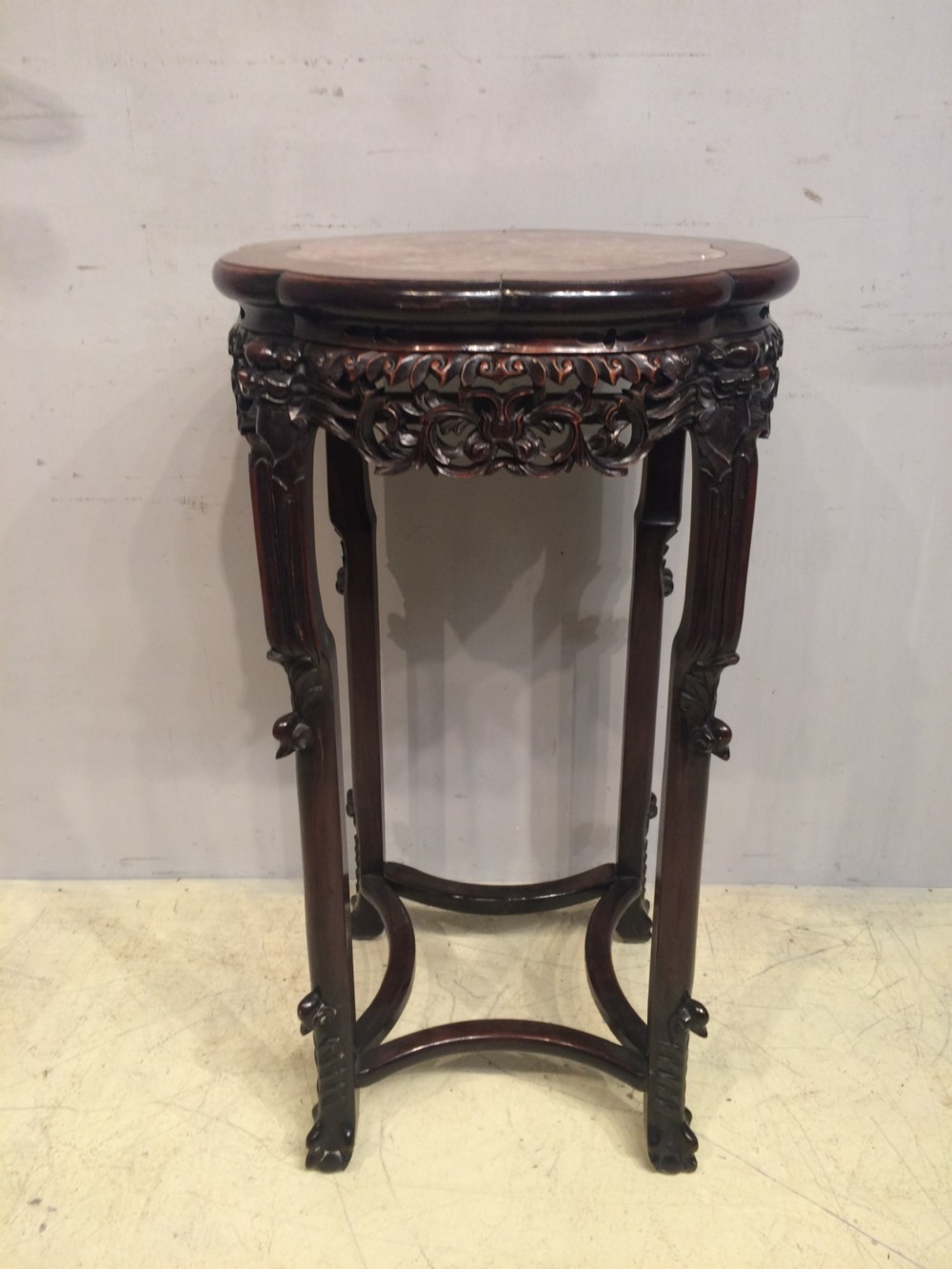 Antique Chinese carved hardwood stand.