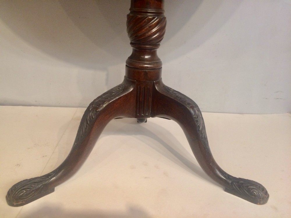 Antique Irish mahogany tripod table. View II