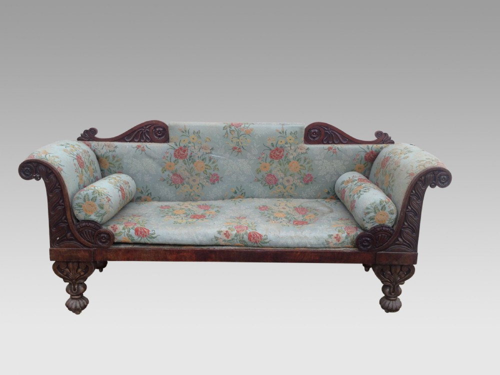 William IV Irish mahogany settee.