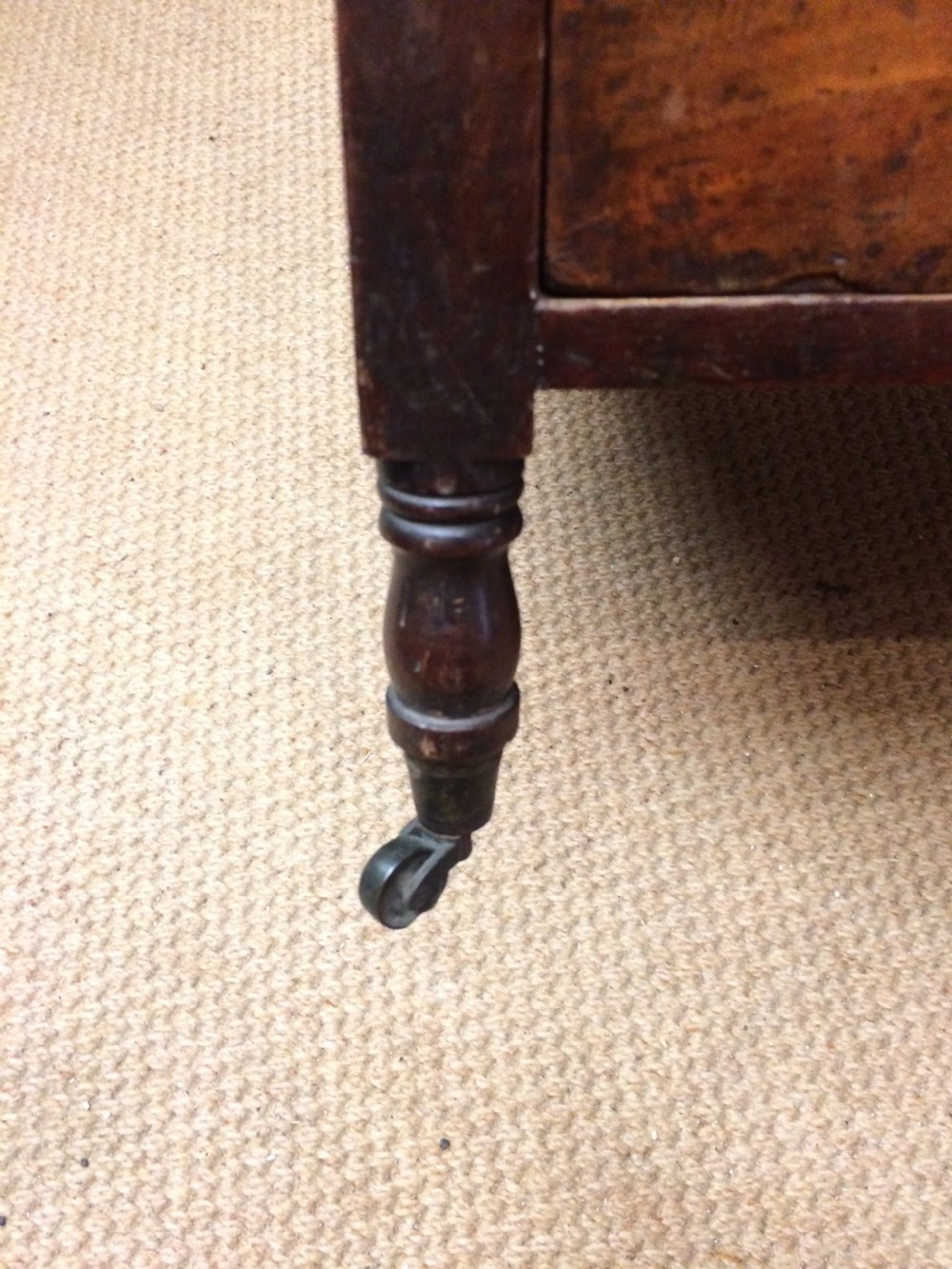 Georgian mahogany whatnot with drawer. View III