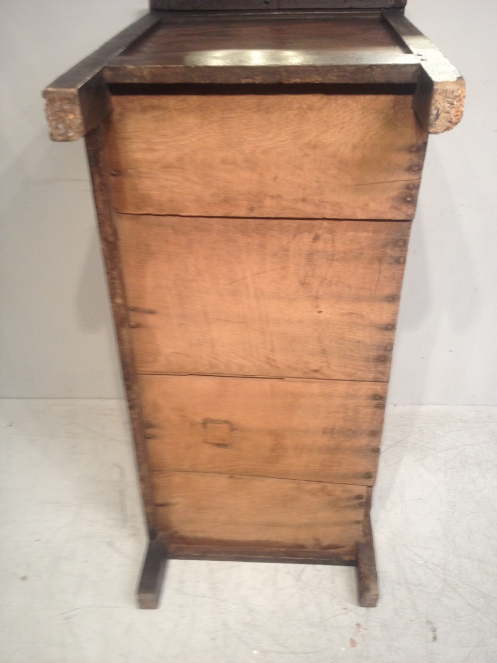 Charles II West Country carved oak coffer. View IX