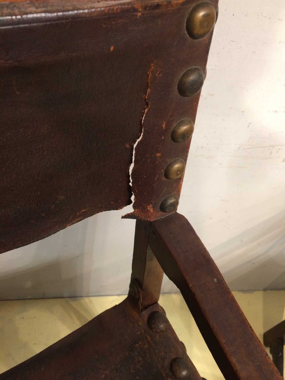 A near pair of  18th century Spanish walnut armchairs. View V
