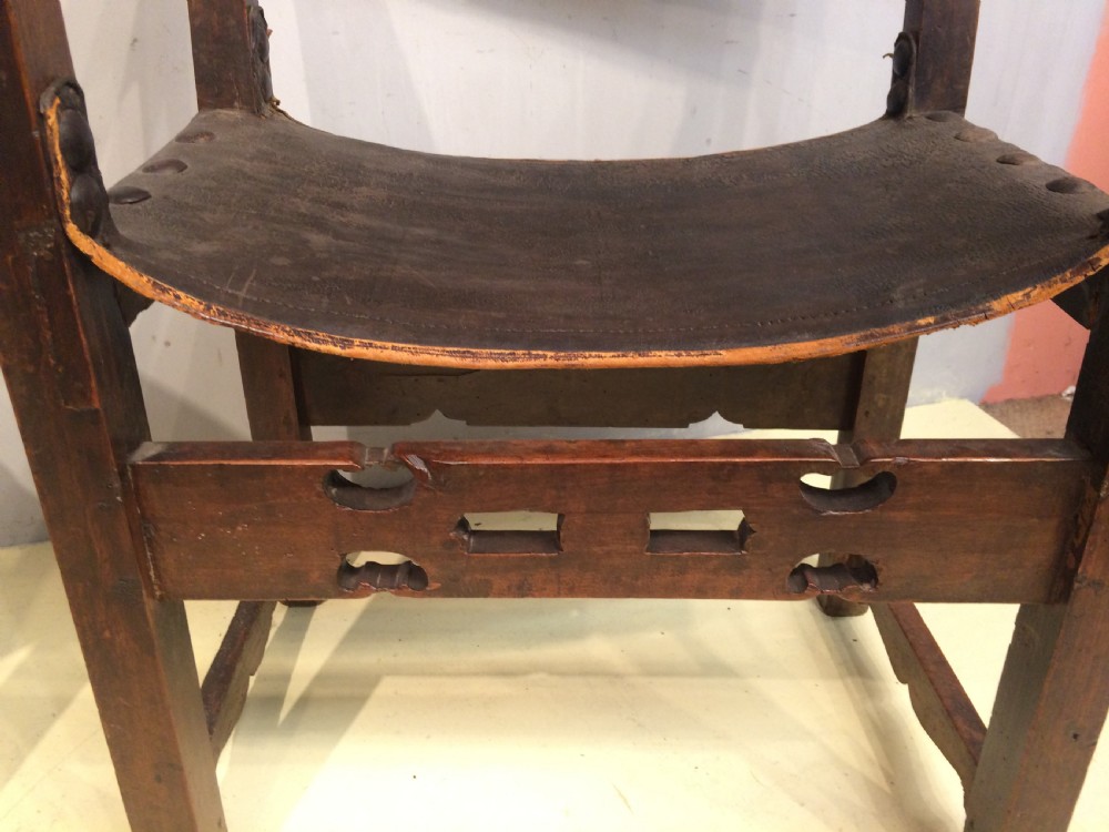 A near pair of  18th century Spanish walnut armchairs. View VI