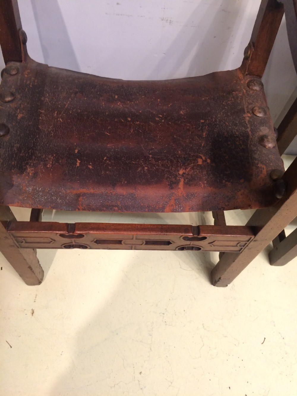 A near pair of  18th century Spanish walnut armchairs. View VII