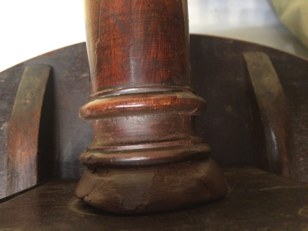 Georgian red walnut tripod table. View IV
