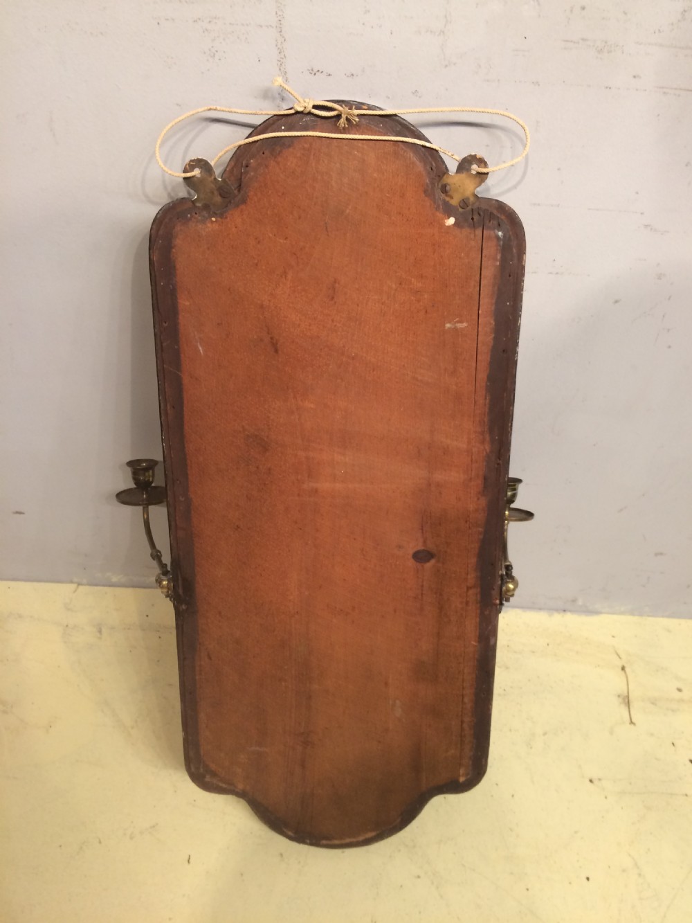 19th century small carved giltwood and painted mirror. View V
