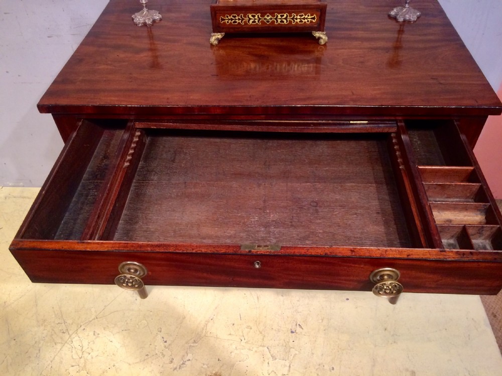 Georgian mahogany writing table. View V