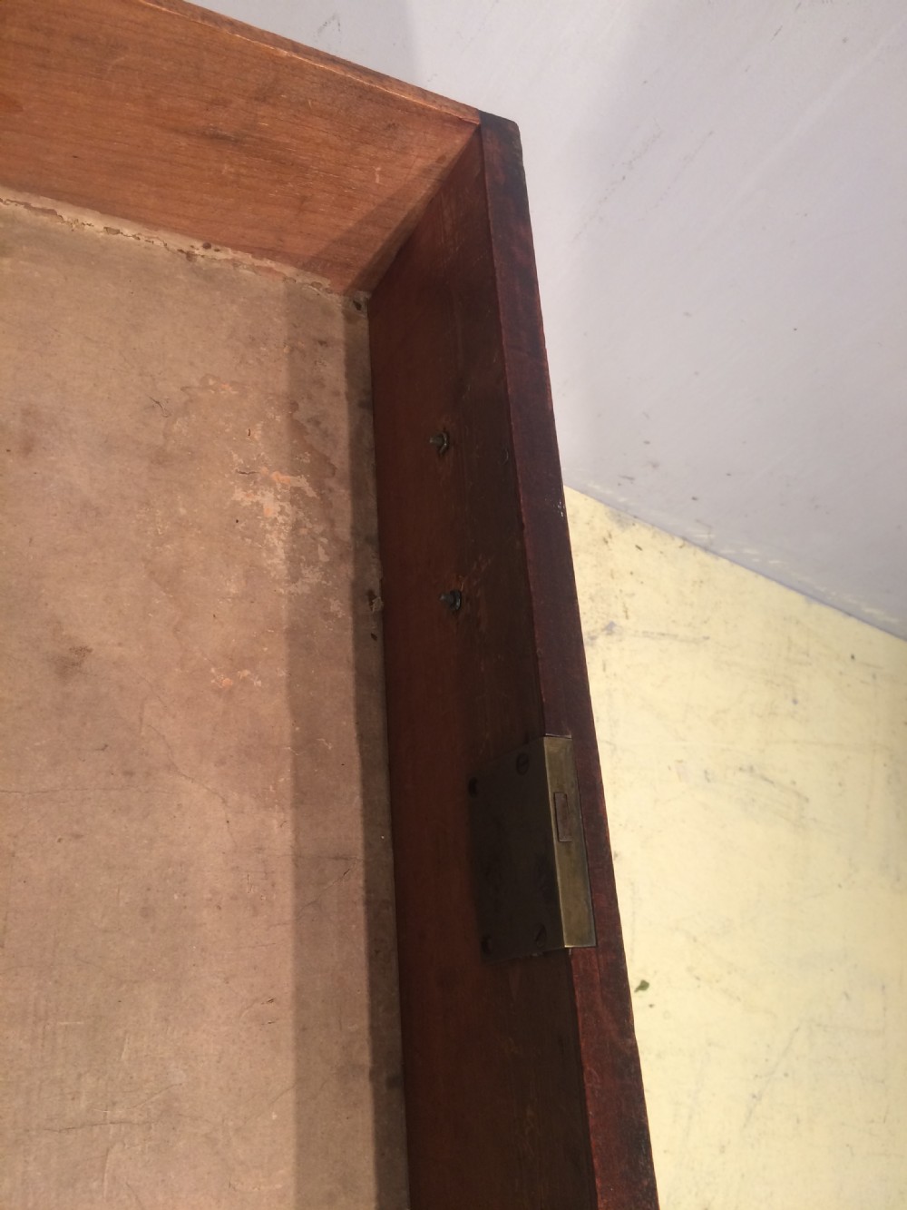 Small antique Georgian mahogany bureau. View VII