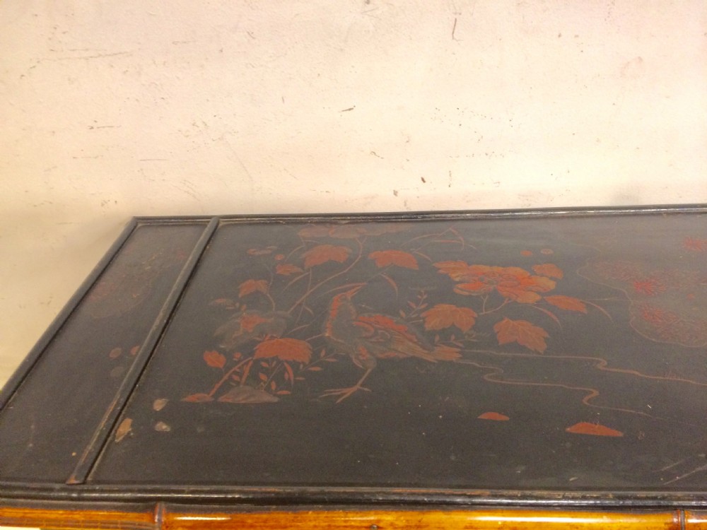 19th century French bamboo and lacquer cabinet. View V