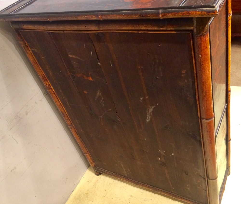 19th century French bamboo and lacquer cabinet. View VIII