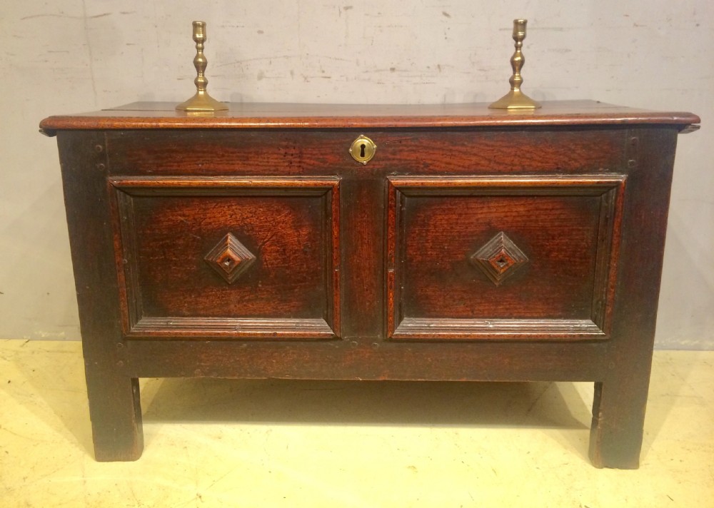 Small Queen Anne Welsh oak coffer.