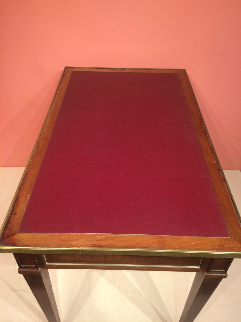 19th century French mahogany writing table. View IX