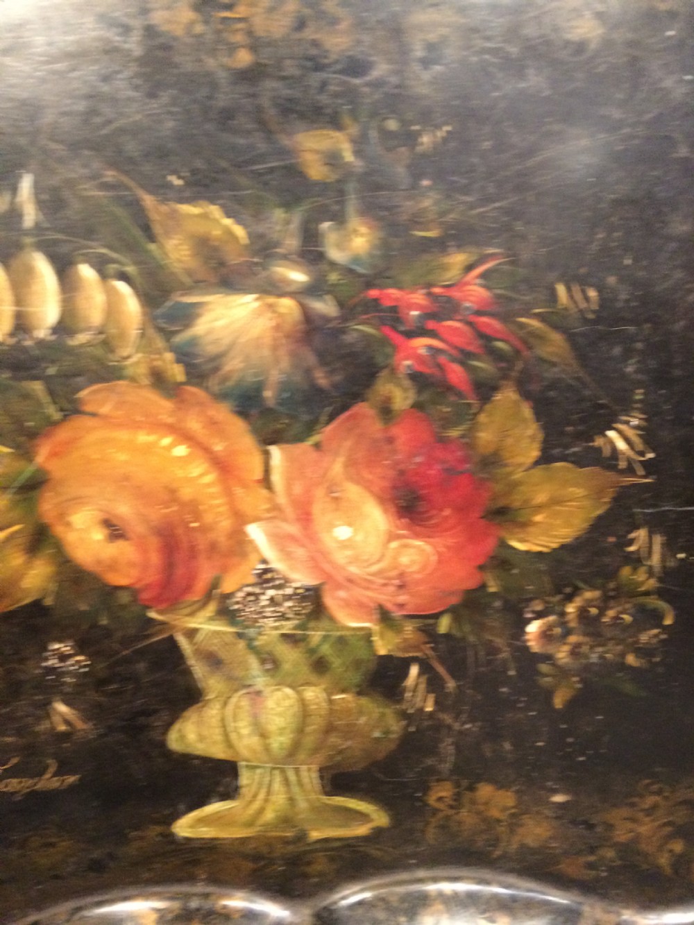 Victorian painted tin tray. View III